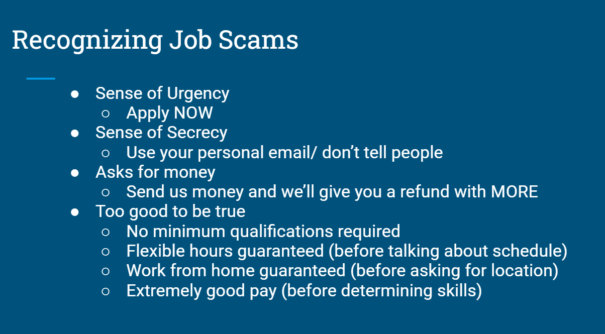 Recognizing Job Scams