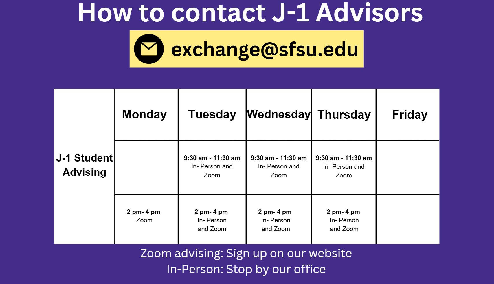 J-1 Advising Fall 26